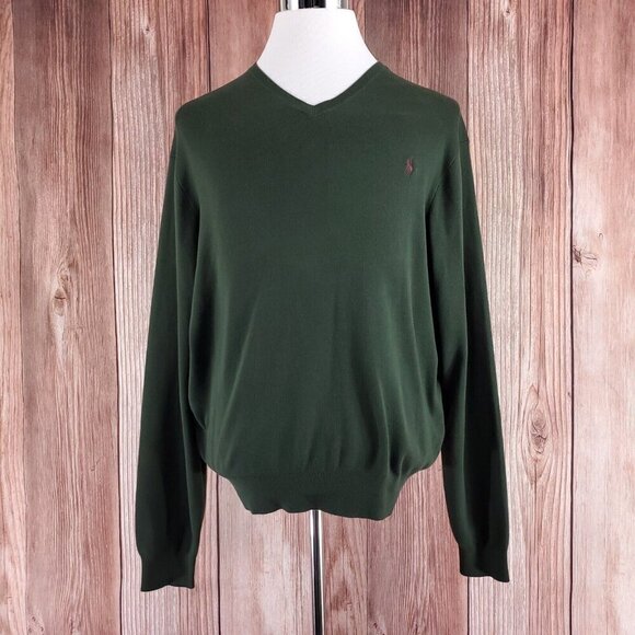 Polo Ralph Lauren Other - New Vintage Polo Ralph Lauren Mens Size XL The Pima Sweater Green V-Neck Cotton